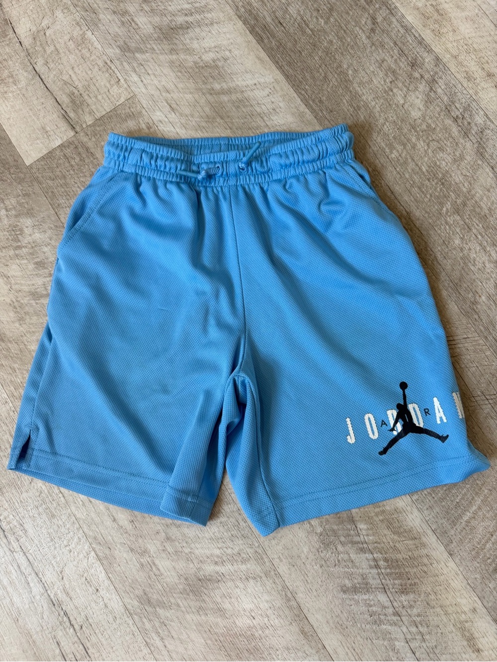Jordan Boys Sky Blue Mesh Athletic Shorts with Jumpman
